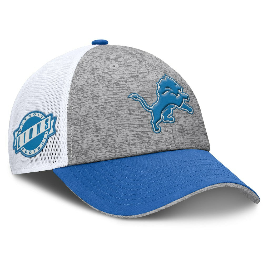 Detroit Lions Option Trucker Adjustable Hat - Gray/Blue for sale