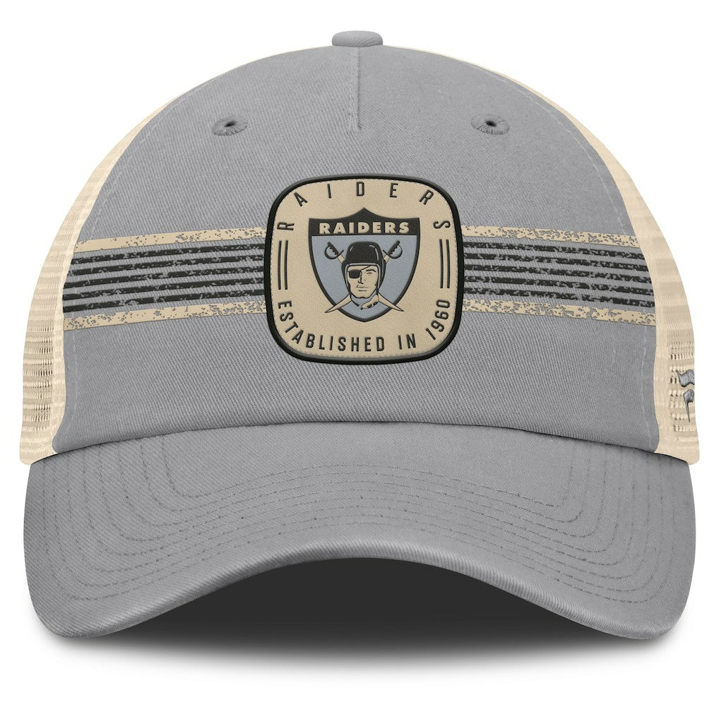 Las Vegas Raiders Heritage Bootleg Trucker Adjustable Hat - Gray discount