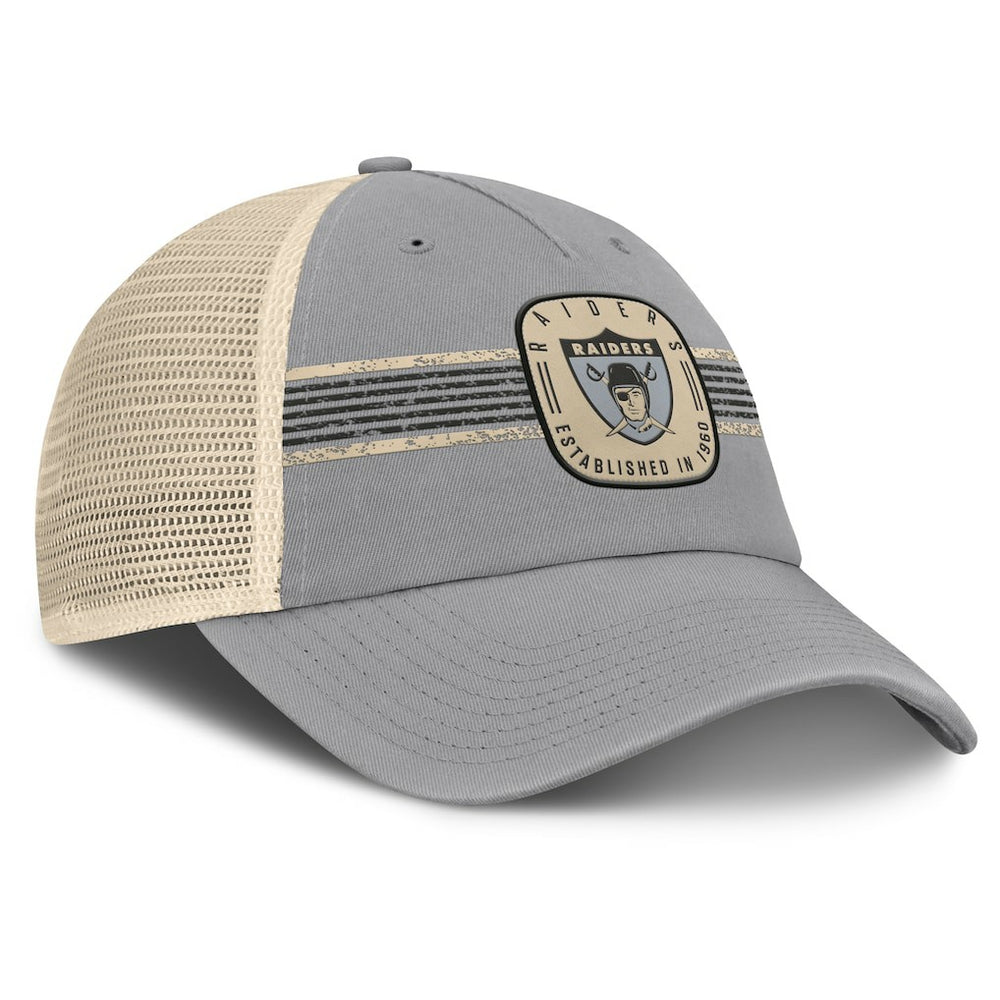 Las Vegas Raiders Heritage Bootleg Trucker Adjustable Hat - Gray discount