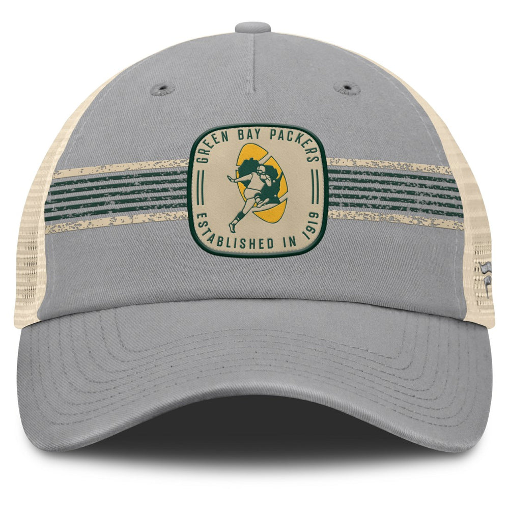 Green Bay Packers Heritage Bootleg Trucker Adjustable Hat - Gray for sale