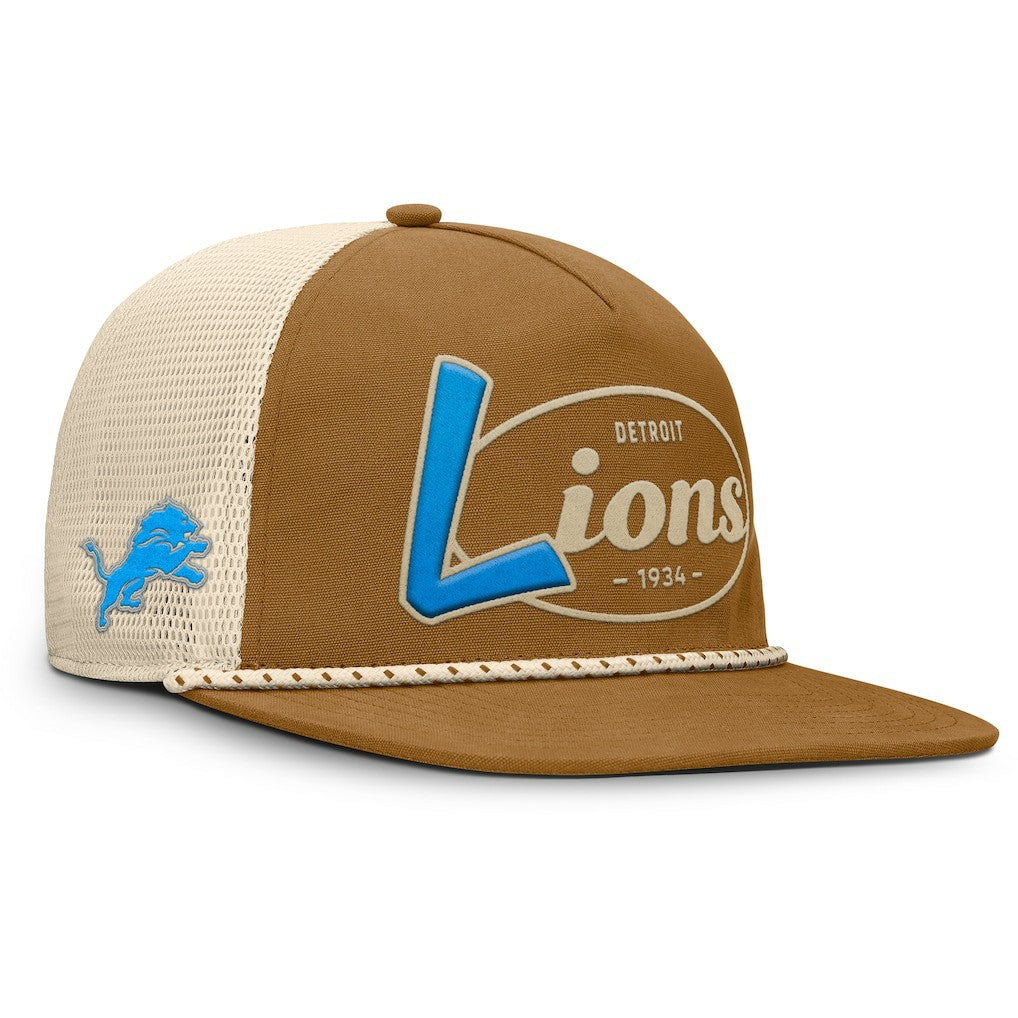 Detroit Lions Iso Rope Trucker Adjustable Hat - Brown for sale