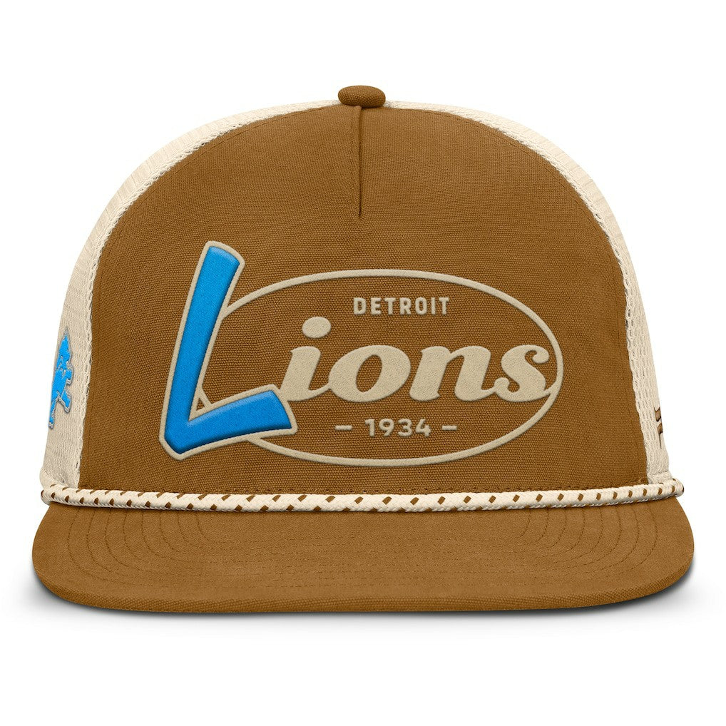 Detroit Lions Iso Rope Trucker Adjustable Hat - Brown for sale