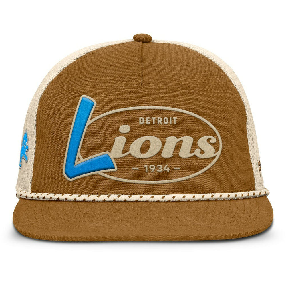 Detroit Lions Iso Rope Trucker Adjustable Hat - Brown for sale