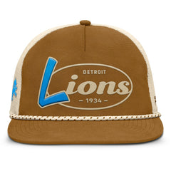 Detroit Lions Iso Rope Trucker Adjustable Hat - Brown for sale
