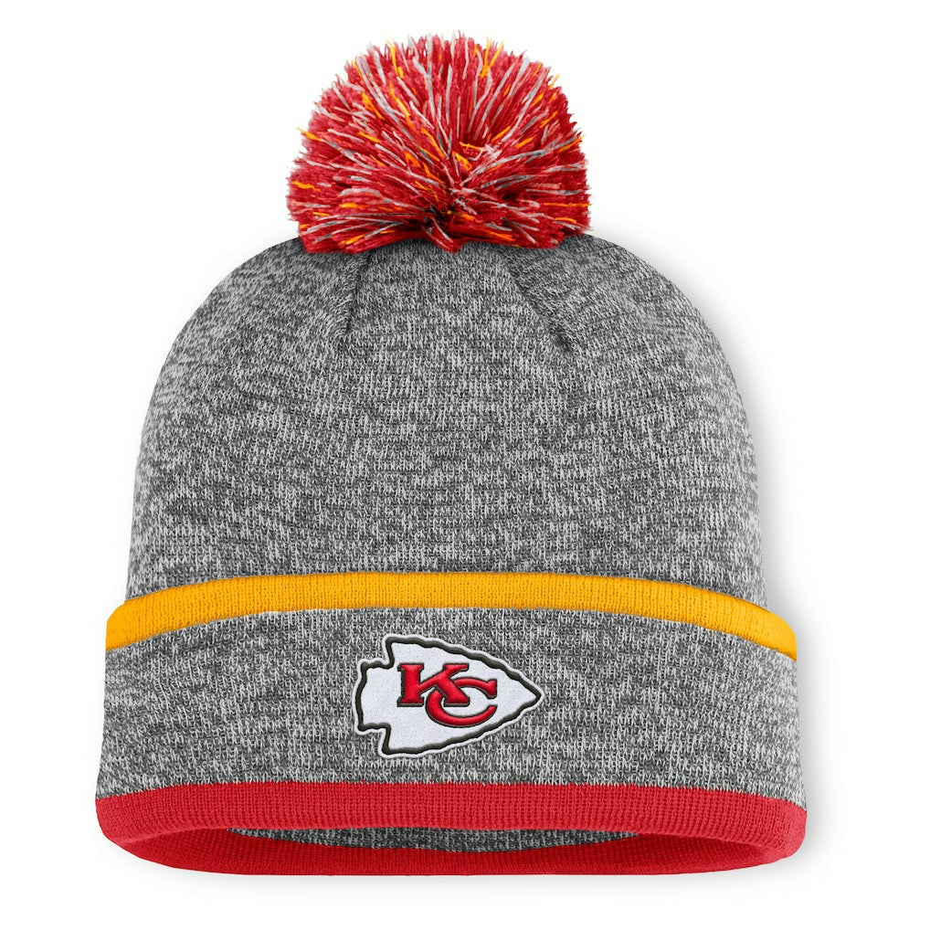 Kansas City Chiefs Motion Cuffed Knit Hat with Pom - Heather Gray outlet
