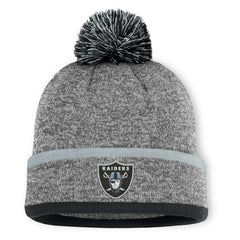 Las Vegas Raiders Motion Cuffed Knit Hat with Pom - Heather Gray for sale