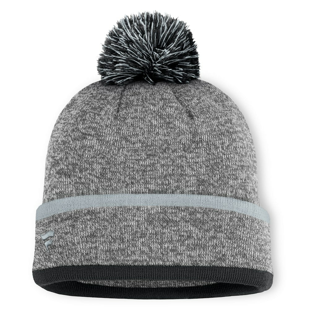 Las Vegas Raiders Motion Cuffed Knit Hat with Pom - Heather Gray for sale