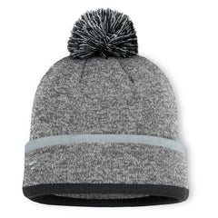 Las Vegas Raiders Motion Cuffed Knit Hat with Pom - Heather Gray for sale