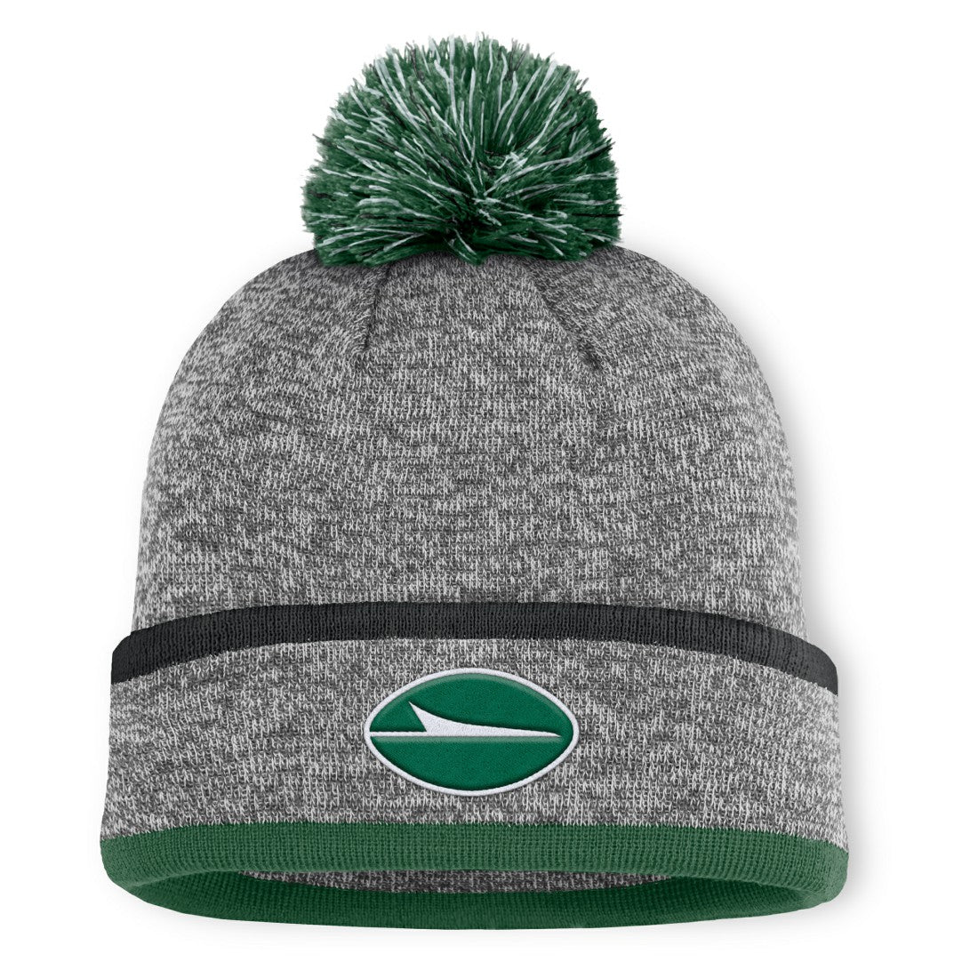 New York Jets Motion Cuffed Knit Hat with Pom - Heather Gray for sale