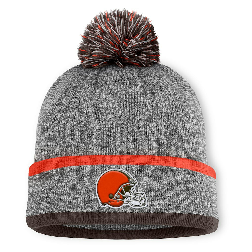 Cleveland Browns Motion Cuffed Knit Hat with Pom - Heather Gray cheap