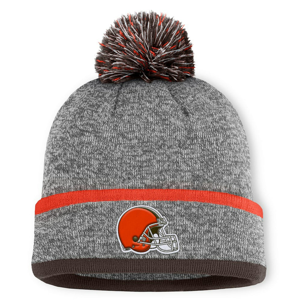Cleveland Browns Motion Cuffed Knit Hat with Pom - Heather Gray cheap