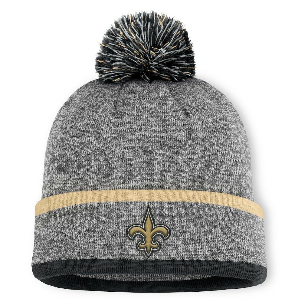 New Orleans Saints Motion Cuffed Knit Hat with Pom - Heather Gray online