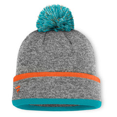 Miami Dolphins Motion Cuffed Knit Hat with Pom - Heather Gray discount