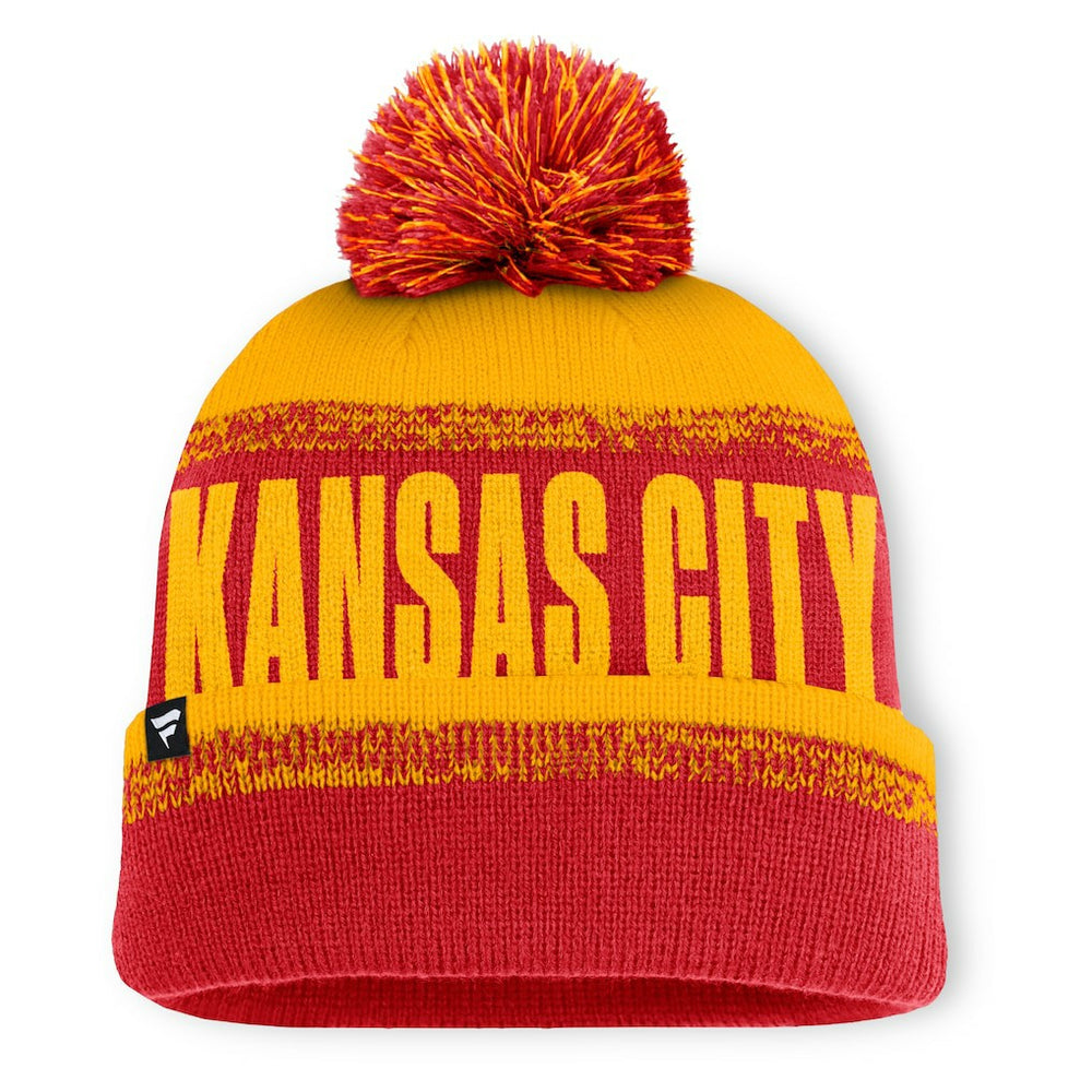 Kansas City Chiefs Play Action Cuffed Knit Hat with Pom - Red/Gold sale