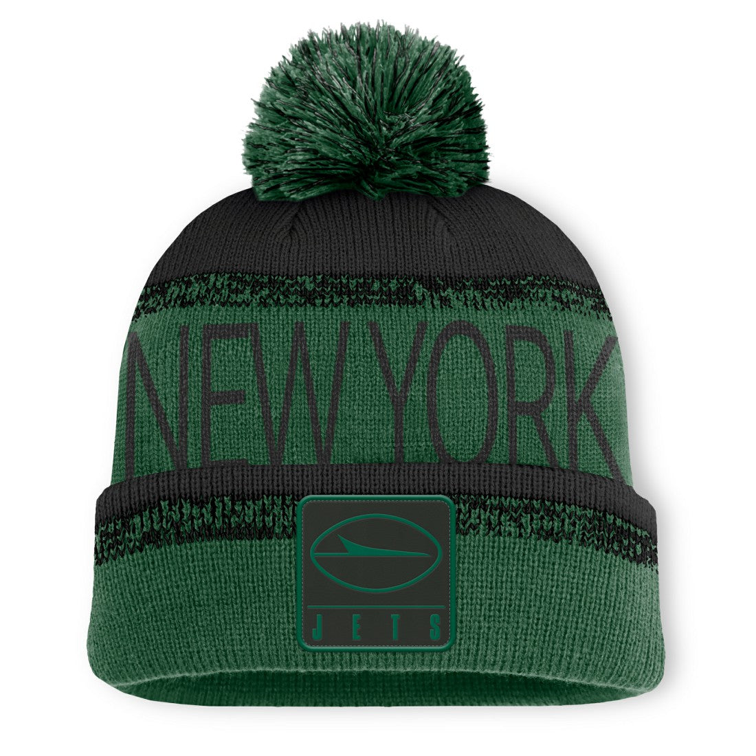 New York Jets Play Action Cuffed Knit Hat with Pom - Green/Black online