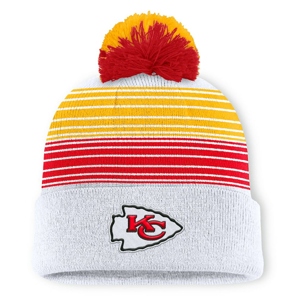 Kansas City Chiefs Ghost Cuffed Knit Hat with Pom - White for sale