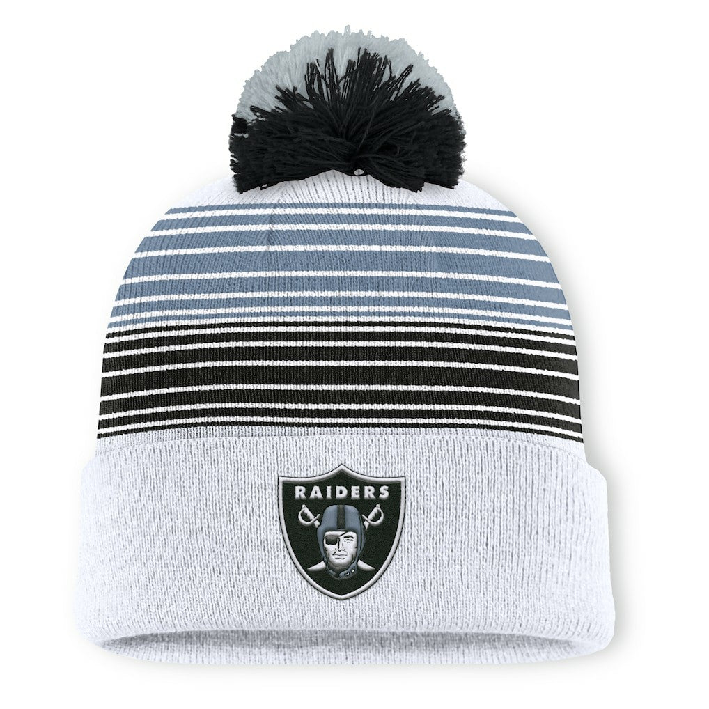 Las Vegas Raiders Ghost Cuffed Knit Hat with Pom - White outlet