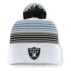 Las Vegas Raiders Ghost Cuffed Knit Hat with Pom - White outlet