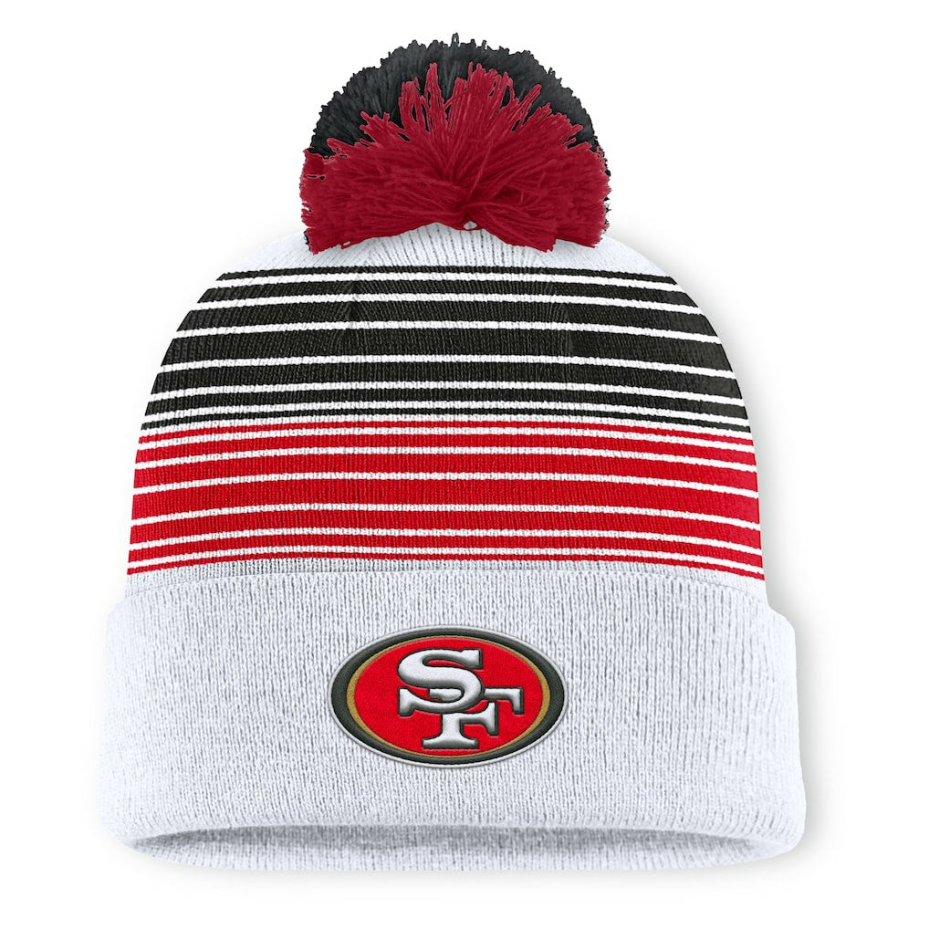 San Francisco 49ers Ghost Cuffed Knit Hat with Pom - White on sale