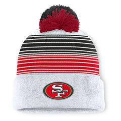 San Francisco 49ers Ghost Cuffed Knit Hat with Pom - White on sale