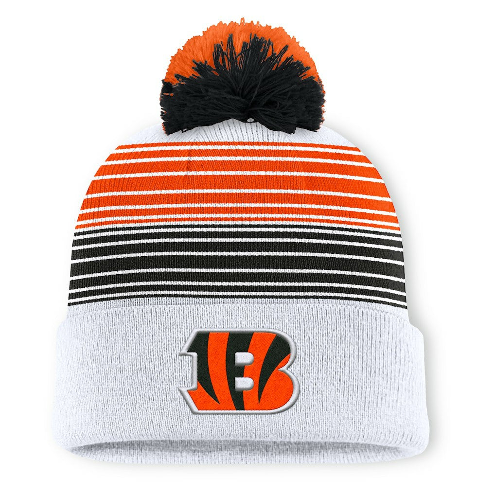 Cincinnati Bengals Ghost Cuffed Knit Hat with Pom - White on sale