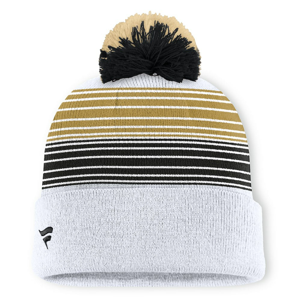 New Orleans Saints Ghost Cuffed Knit Hat with Pom - White for sale