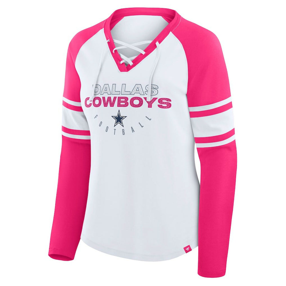 Dallas Cowboys Women's White/Pink NFL Womens Redzone Bling Lace Up LST cheap