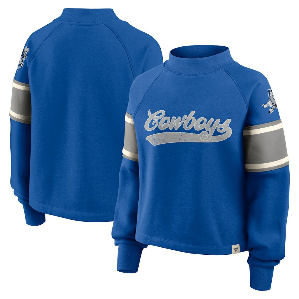 Dallas Cowboys Oversized Hometown Toss Sweep Mock Neck Pullover - Royal online