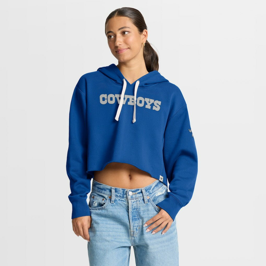 Dallas Cowboys Women's Oversized Hometown Heritage Cropped Hoodie - Royal discount