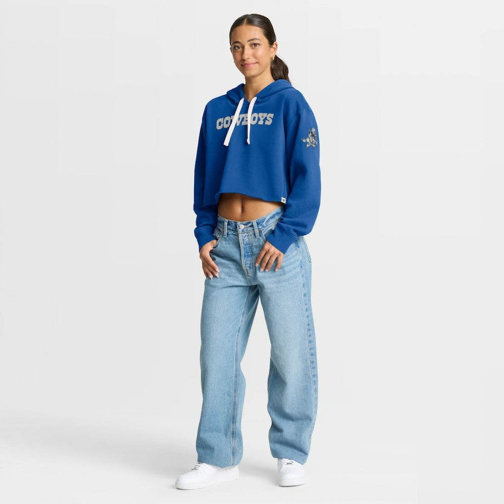 Dallas Cowboys Women's Oversized Hometown Heritage Cropped Hoodie - Royal discount