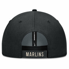 Miami Marlins Statement Club Performance Adjustable Hat - Black/Natural | Nike