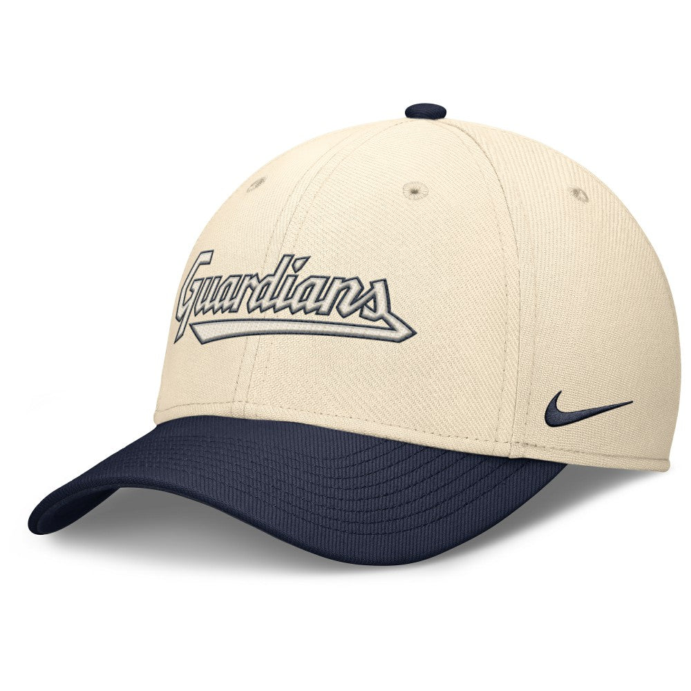 Cleveland Guardians Statement Rise Performance Flex Hat - Natural/Navy | Nike