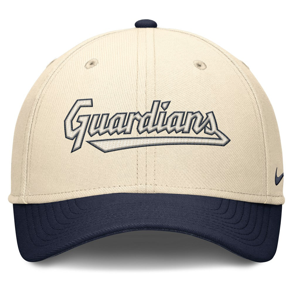 Cleveland Guardians Statement Rise Performance Flex Hat - Natural/Navy | Nike