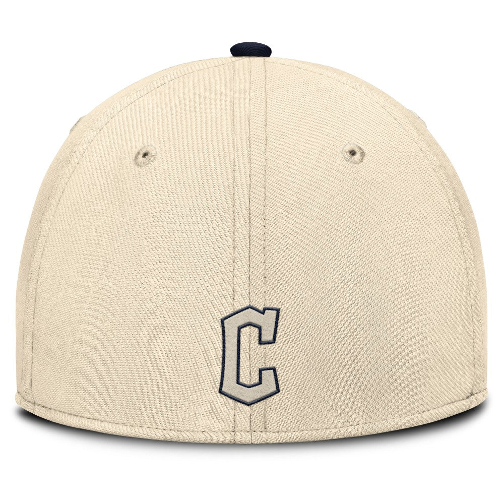 Cleveland Guardians Statement Rise Performance Flex Hat - Natural/Navy | Nike