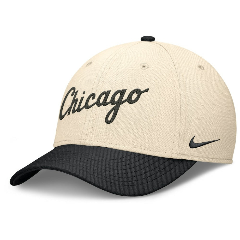 Chicago White Sox Statement Rise Performance Flex Hat - Natural/Black | Nike