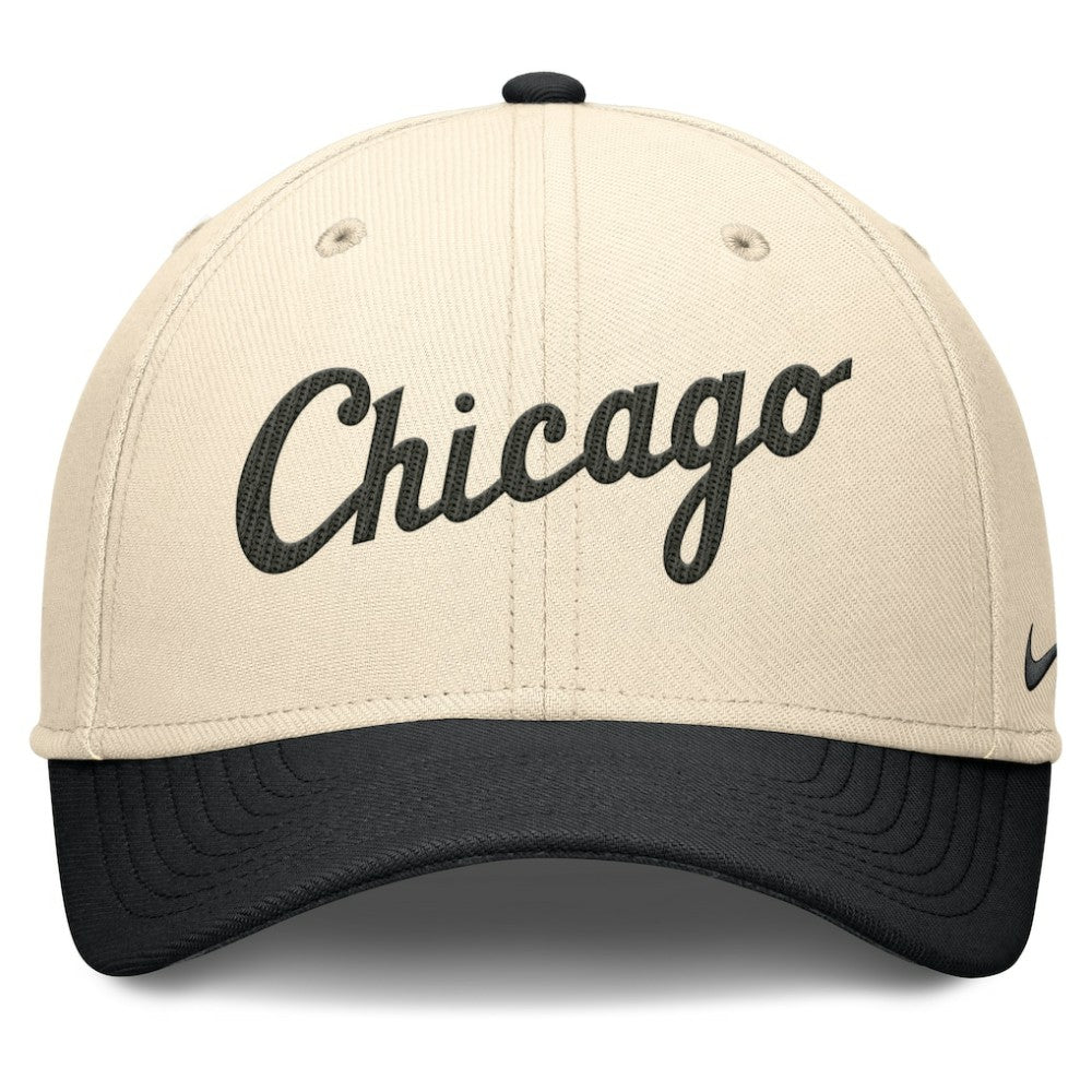 Chicago White Sox Statement Rise Performance Flex Hat - Natural/Black | Nike