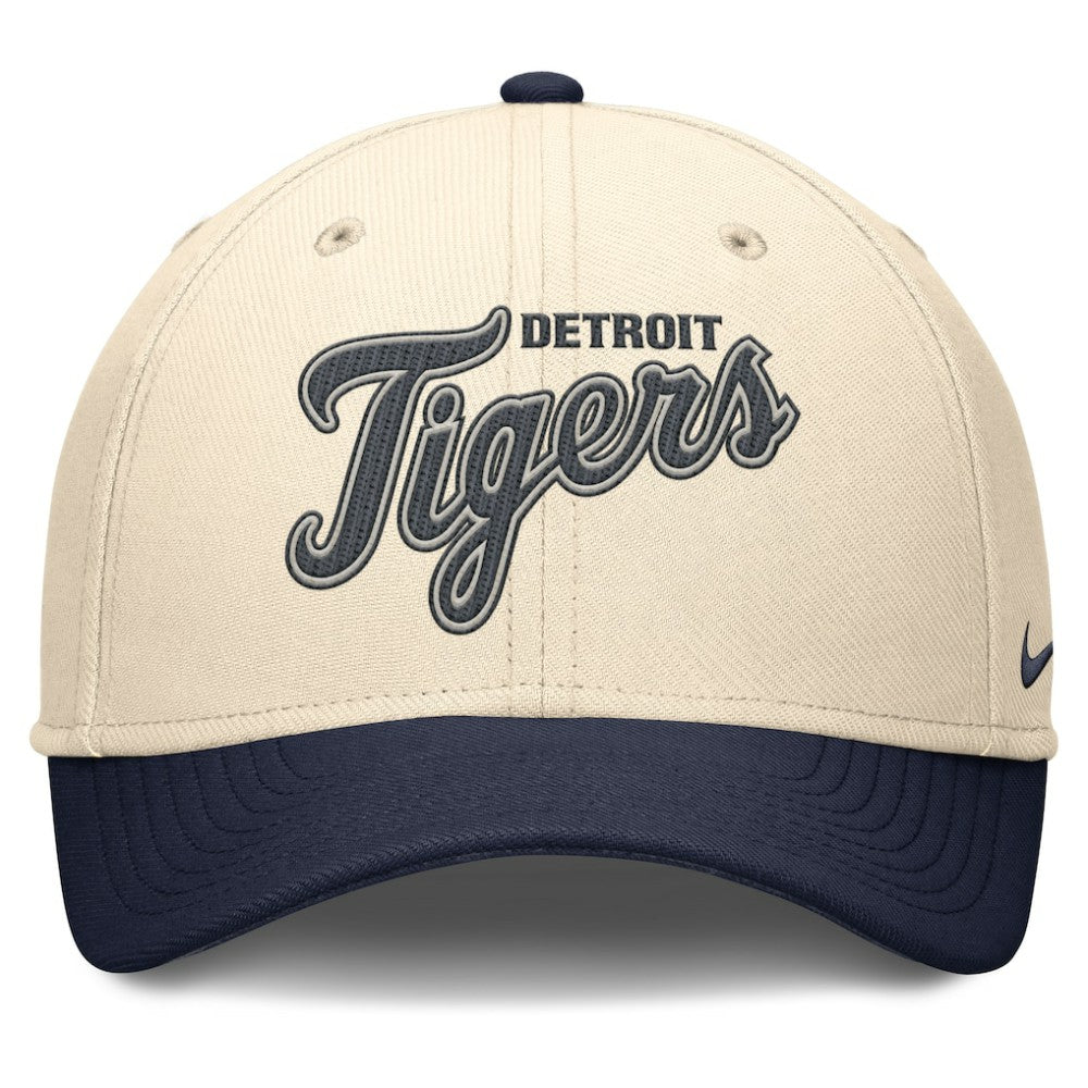 Detroit Tigers Statement Rise Performance Flex Hat - Natural/Navy | Nike