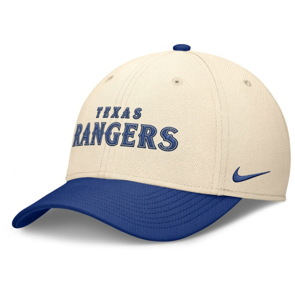 Texas Rangers Statement Rise Performance Flex Hat - Natural/Royal | Nike