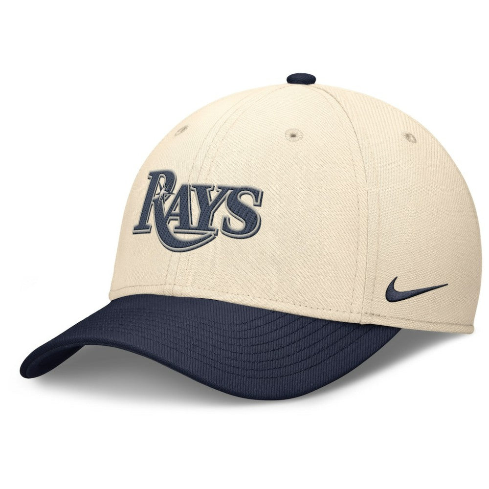 Tampa Bay Rays Statement Rise Performance Flex Hat - Natural/Navy | Nike