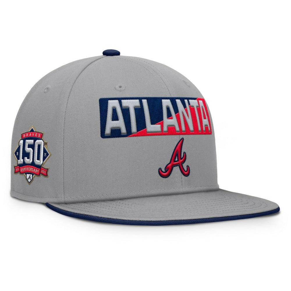 Atlanta Braves Punchout Snapback Hat - Gray