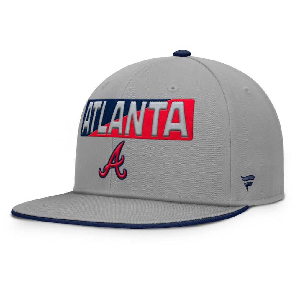 Atlanta Braves Punchout Snapback Hat - Gray