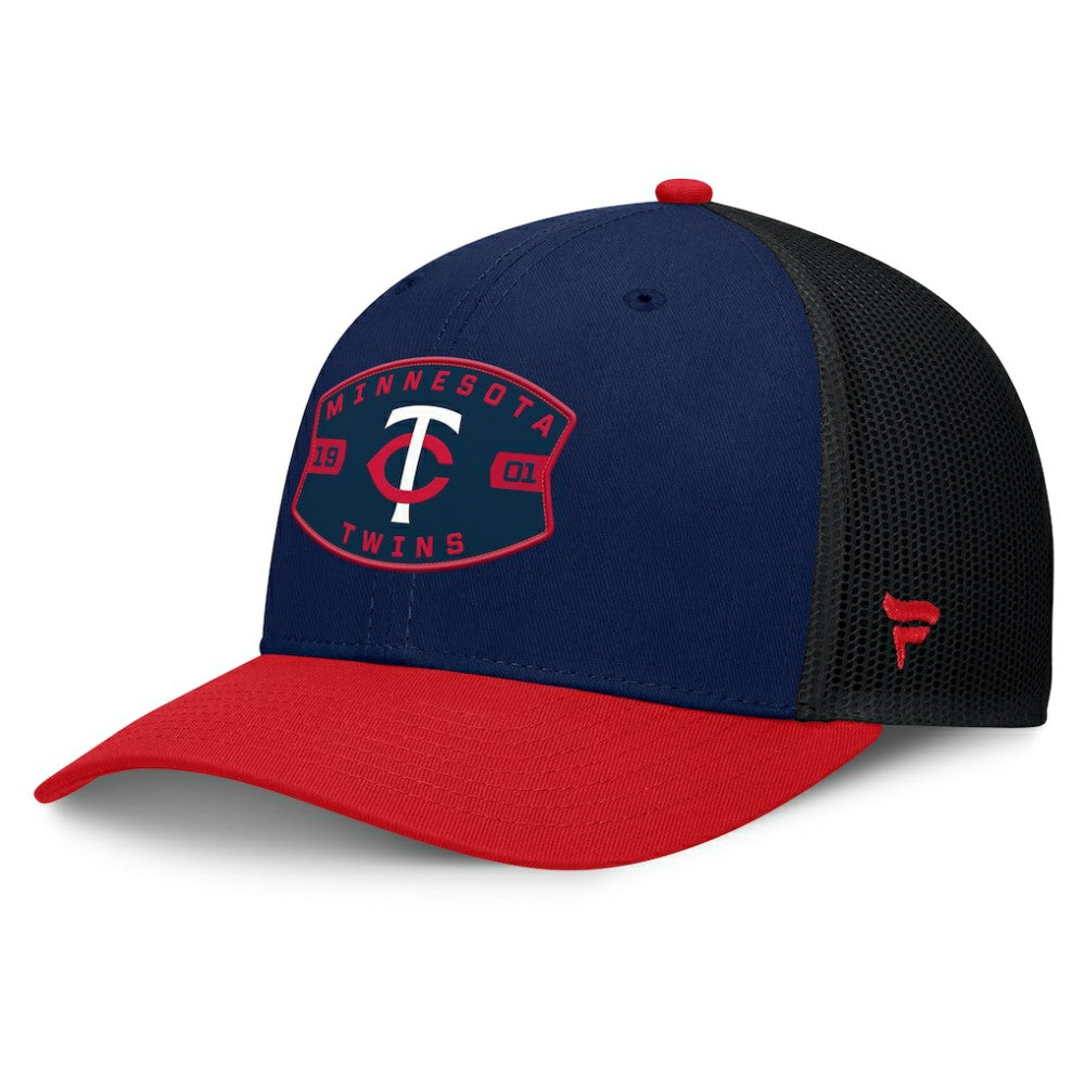 Minnesota Twins Cutoff Adjustable Trucker Hat - Navy/Red