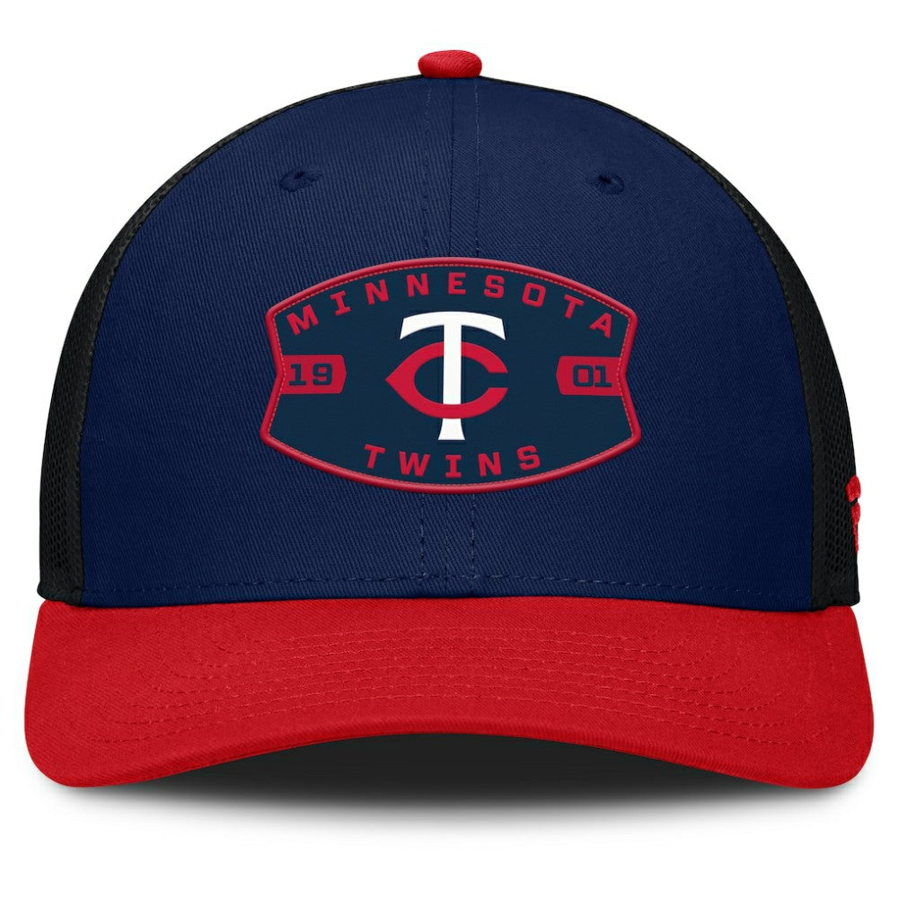 Minnesota Twins Cutoff Adjustable Trucker Hat - Navy/Red