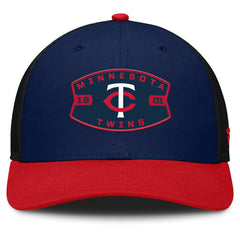 Minnesota Twins Cutoff Adjustable Trucker Hat - Navy/Red