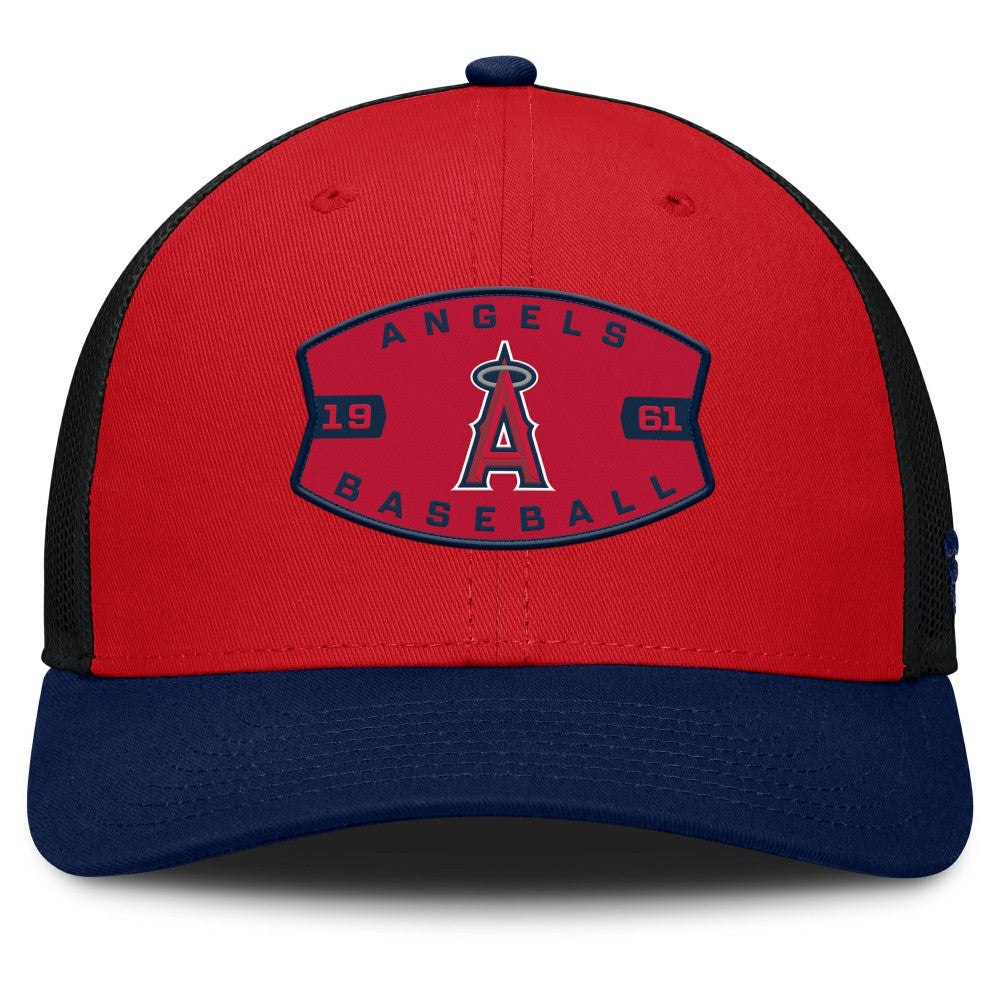Los Angeles Angels Cutoff Adjustable Trucker Hat - Red/Navy