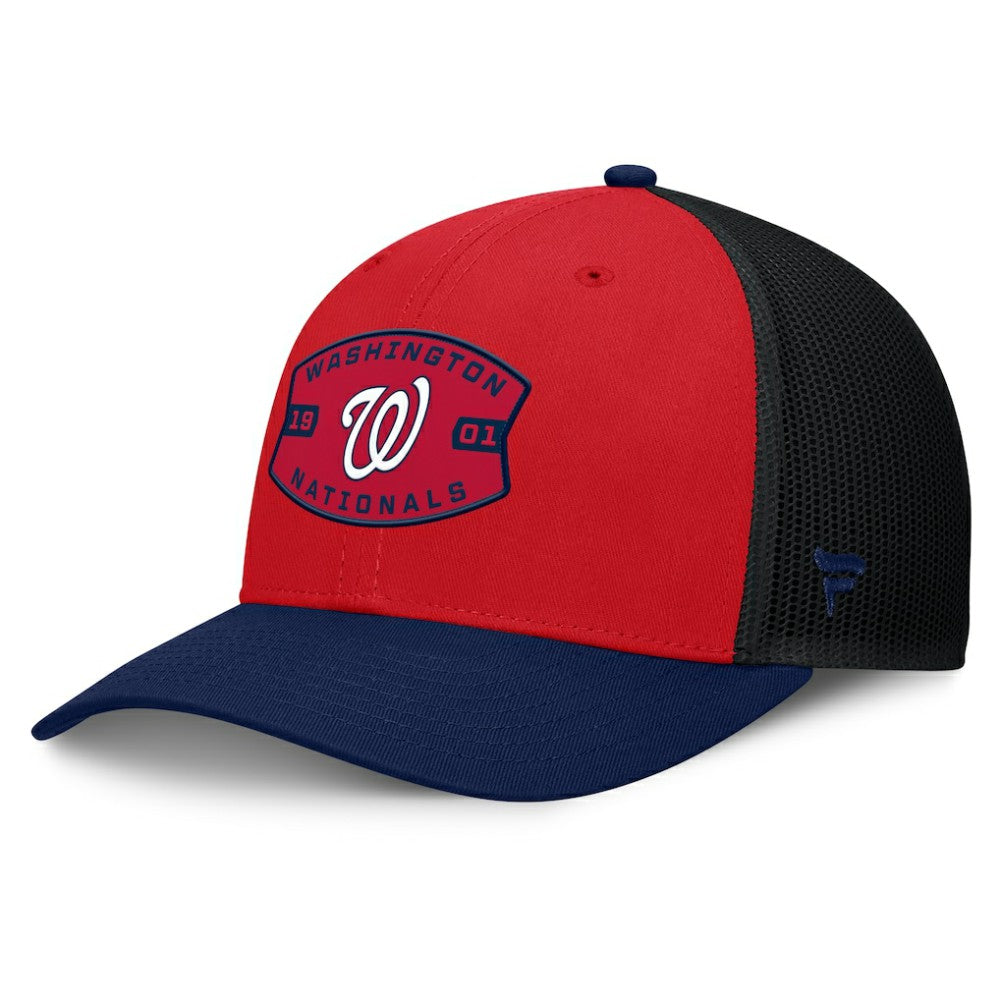Washington Nationals Cutoff Adjustable Trucker Hat - Red/Navy