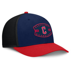 Cleveland Guardians Cutoff Adjustable Trucker Hat - Navy/Red