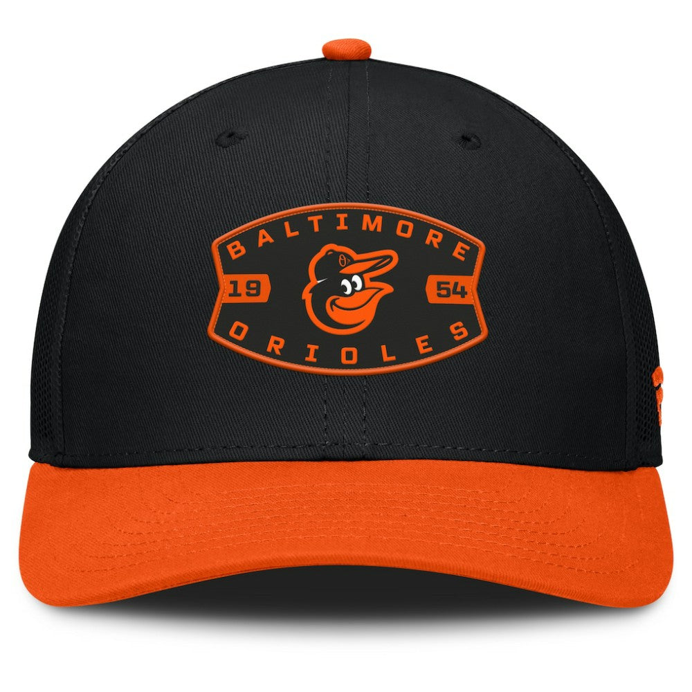 Baltimore Orioles Cutoff Adjustable Trucker Hat - Black/Orange