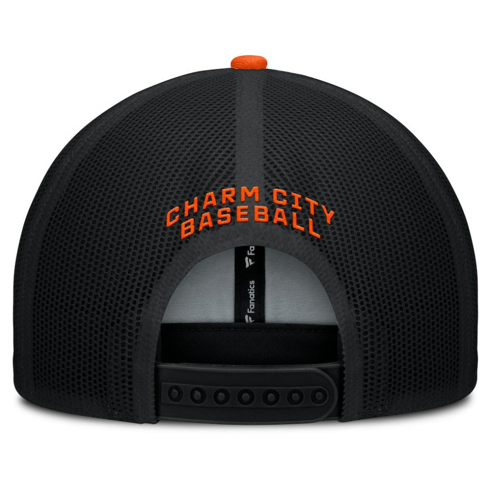 Baltimore Orioles Cutoff Adjustable Trucker Hat - Black/Orange