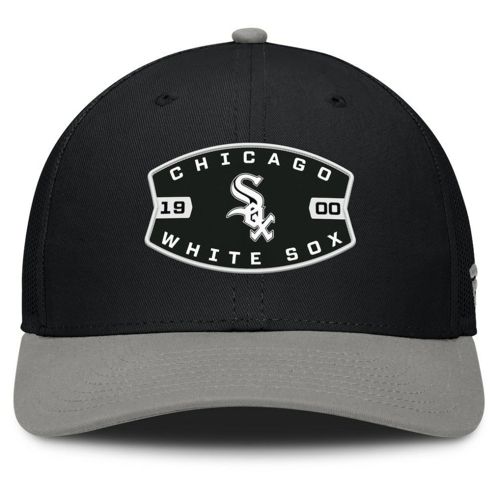 Chicago White Sox Cutoff Adjustable Trucker Hat - Black/Gray